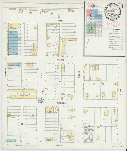 Quanah Texas 1898 - Fire Insurance Index - Old Map Reprint