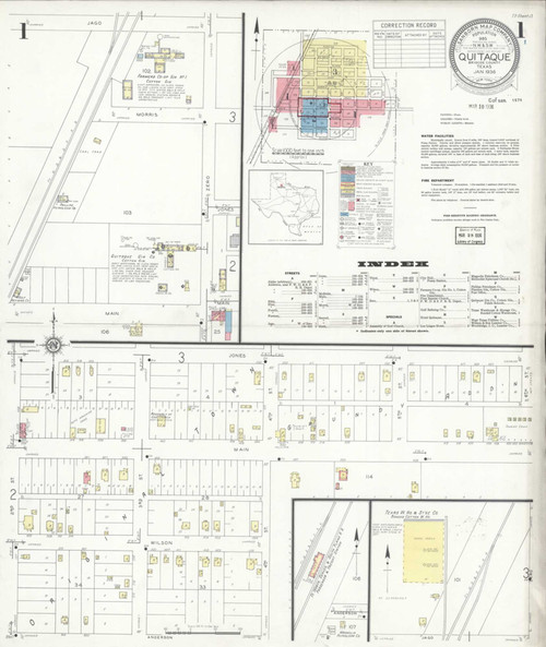 Quitaque Texas 1936 - Fire Insurance Index - Old Map Reprint