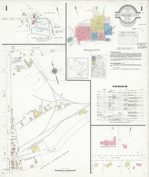 Rio Grande City Texas 1940 - Fire Insurance Index - Old Map Reprint