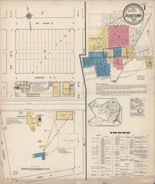 Robstown Texas 1922 - Fire Insurance Index - Old Map Reprint