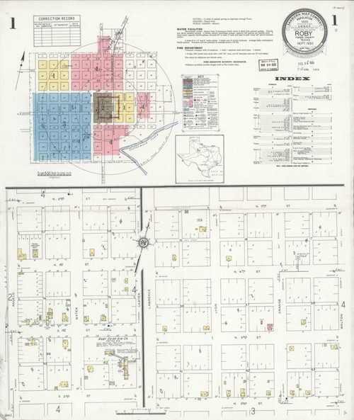 Roby Texas 1935 - Fire Insurance Index - Old Map Reprint