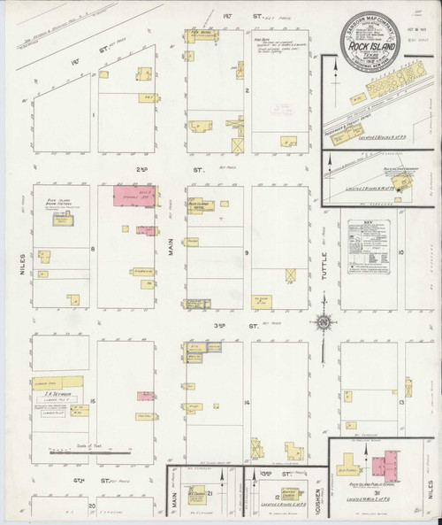 Rock Island Texas 1912 - Fire Insurance Index - Old Map Reprint