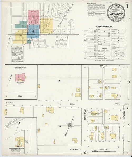 Rockdale Texas 1912 - Fire Insurance Index - Old Map Reprint