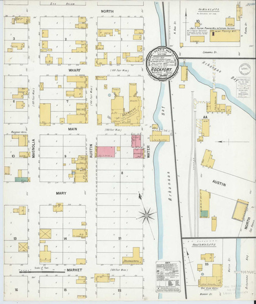 Rockport Texas 1900 - Fire Insurance Index - Old Map Reprint