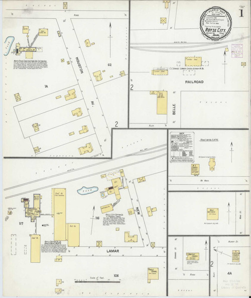 Royse City Texas 1901 - Fire Insurance Index - Old Map Reprint
