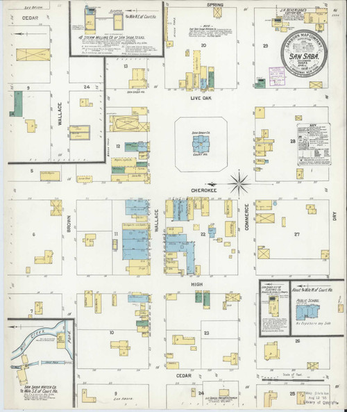 San Saba Texas 1902 - Fire Insurance Index - Old Map Reprint