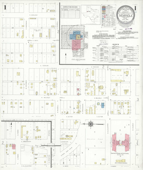 Seminole Texas 1941 - Fire Insurance Index - Old Map Reprint
