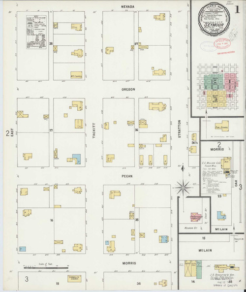 Seymour Texas 1898 - Fire Insurance Index - Old Map Reprint
