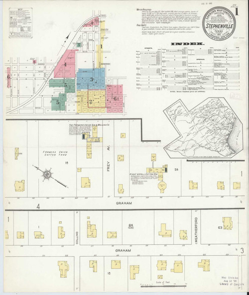 Stephenville Texas 1912 - Fire Insurance Index - Old Map Reprint