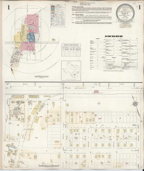 Taft Texas 1942 - Fire Insurance Index - Old Map Reprint