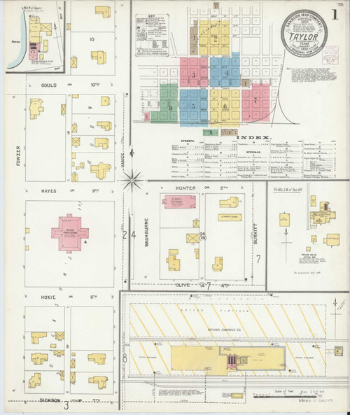 Taylor Texas 1904 - Fire Insurance Index - Old Map Reprint