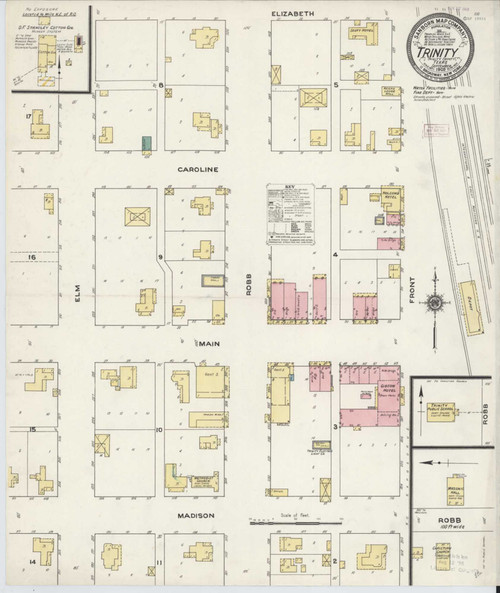 Trinity Texas 1909 - Fire Insurance Index - Old Map Reprint
