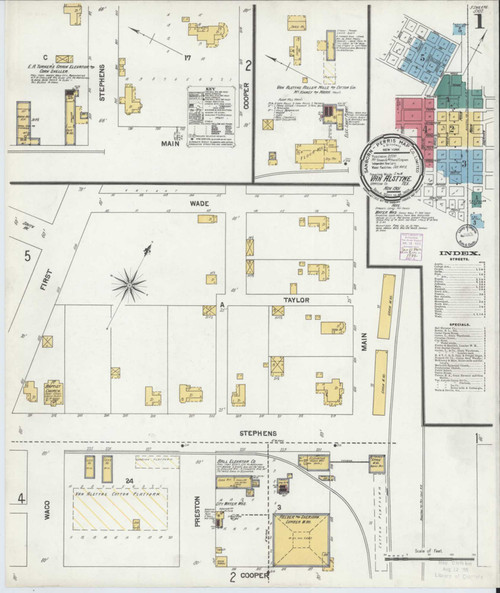 Van Alstyne Texas 1901 - Fire Insurance Index - Old Map Reprint