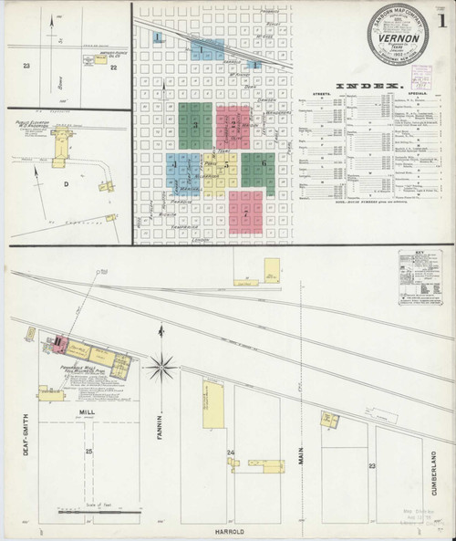 Vernon Texas 1902 - Fire Insurance Index - Old Map Reprint