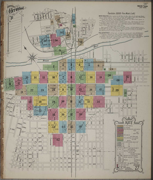Waco Texas 1899 - Fire Insurance Index - Old Map Reprint