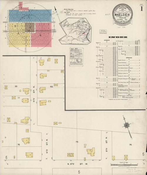 Waelder Texas 1922 - Fire Insurance Index - Old Map Reprint