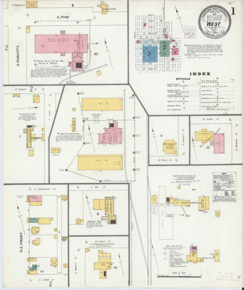 West Texas 1905 - Fire Insurance Index - Old Map Reprint