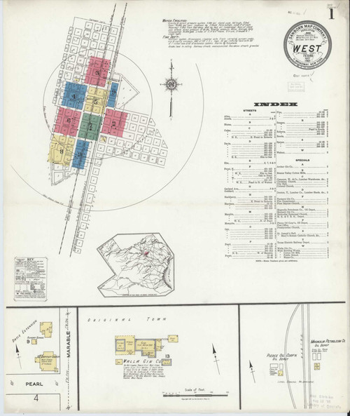 West Texas 1921 - Fire Insurance Index - Old Map Reprint