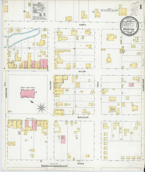 Wharton Texas 1900 - Fire Insurance Index - Old Map Reprint