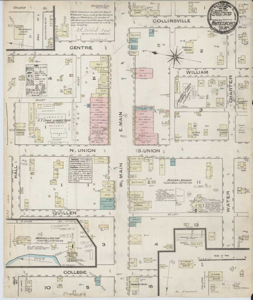 Whitesboro Texas 1885 - Fire Insurance Index - Old Map Reprint