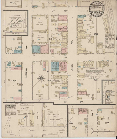 Wichita Falls Texas 1885 - Fire Insurance Index - Old Map Reprint