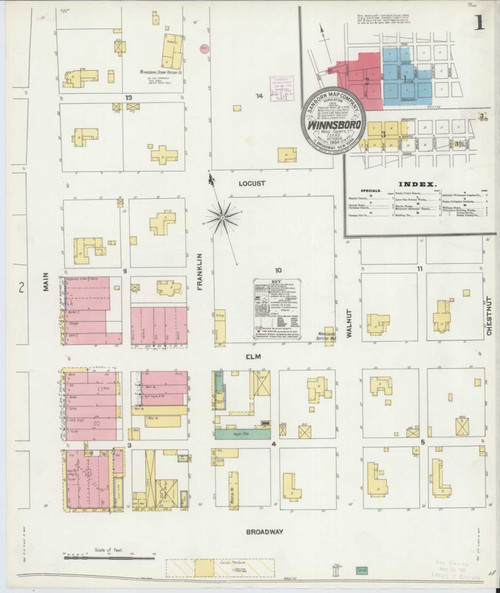 Winnsboro Texas 1904 - Fire Insurance Index - Old Map Reprint