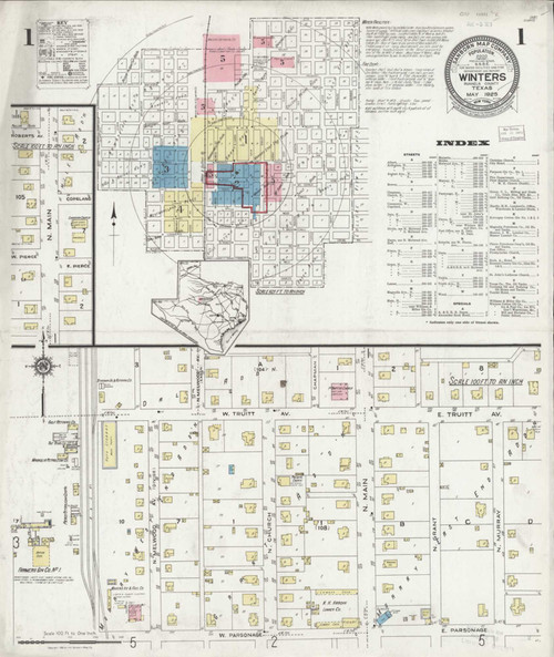 Winters Texas 1925 - Fire Insurance Index - Old Map Reprint
