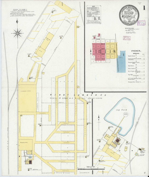 Woodville Texas 1909 - Fire Insurance Index - Old Map Reprint
