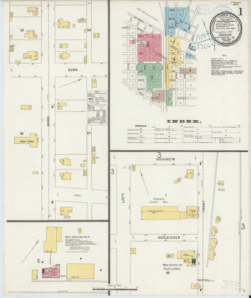 Yoakum Texas 1898 - Fire Insurance Index - Old Map Reprint