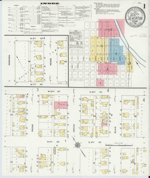 Silverton, Colorado Fire Insurance 1910 Sheet 1 - Old Town Map Reprint Wild West