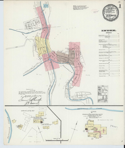 Deadwood, South Dakota Fire Insurance 1891 Sheet 1 - Old Town Map Reprint Wild West
