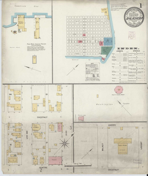 Apalachicola Florida 1903 - Fire Insurance Index - Old Map Reprint