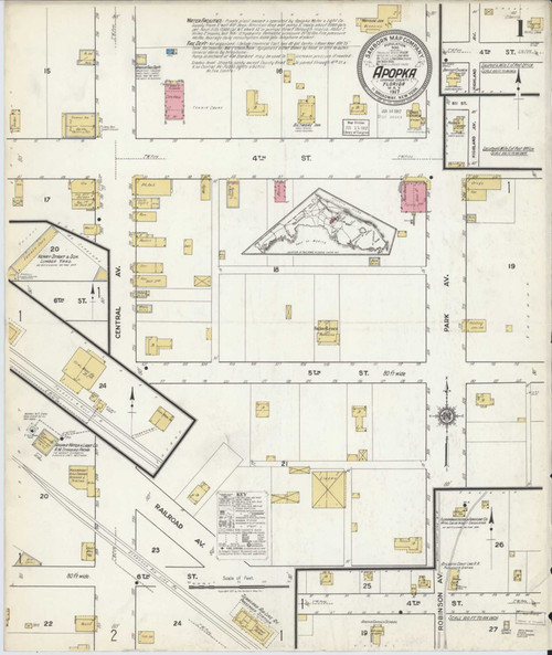 Apopka Florida 1917 - Fire Insurance Index - Old Map Reprint