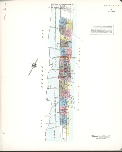 Daytona Florida 1955 V2 - Fire Insurance Index - Old Map Reprint