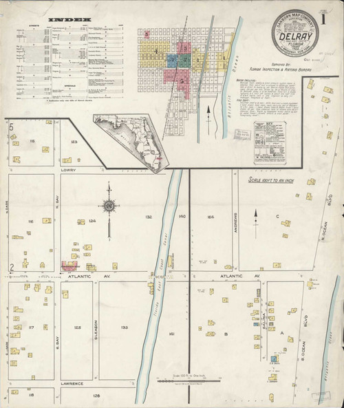 Delray Florida 1922 - Fire Insurance Index - Old Map Reprint