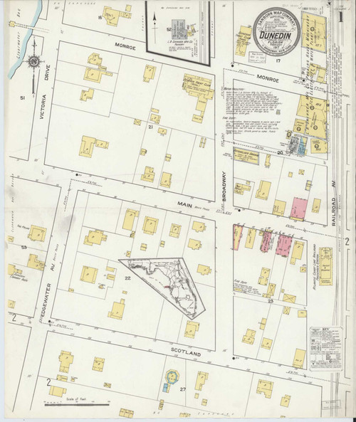 Dunedin Florida 1917 - Fire Insurance Index - Old Map Reprint