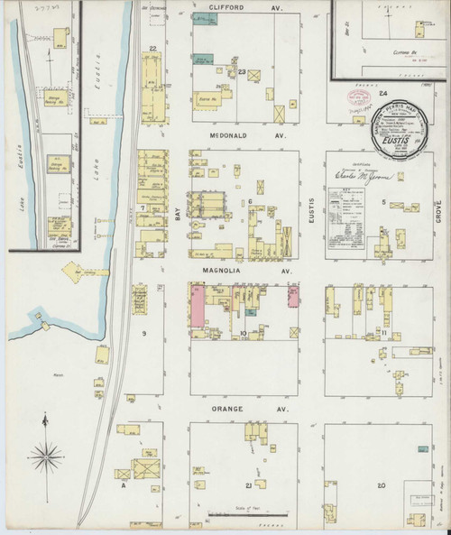 Eustis Florida 1895 - Fire Insurance Index - Old Map Reprint