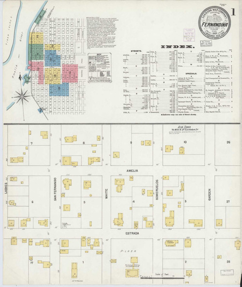 Fernandina Florida 1903 - Fire Insurance Index - Old Map Reprint