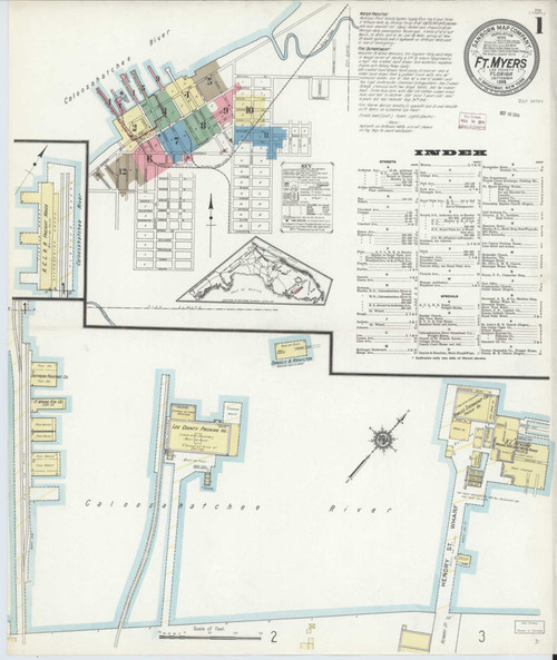 Fort Myers Florida 1914 - Fire Insurance Index - Old Map Reprint