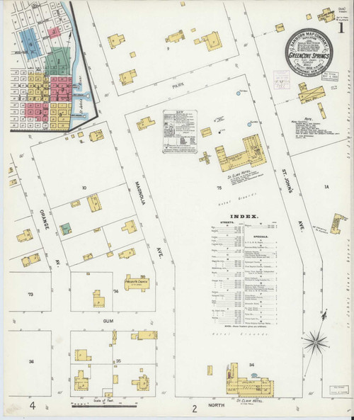 Green Cove Springs Florida 1903 - Fire Insurance Index - Old Map Reprint