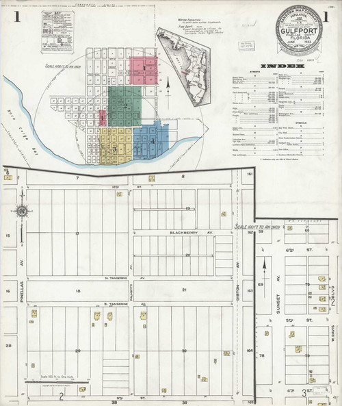 Gulfport Florida 1923 - Fire Insurance Index - Old Map Reprint