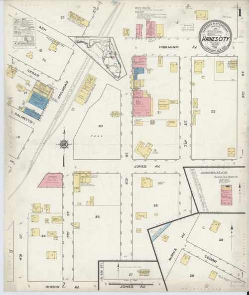 Haines City Florida 1917 - Fire Insurance Index - Old Map Reprint