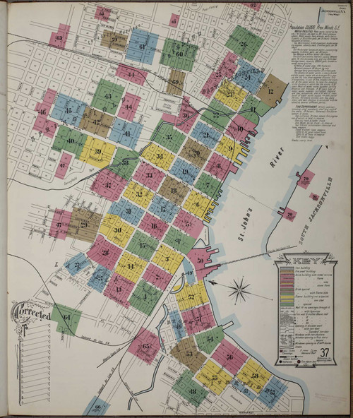 Jacksonville Florida 1903 - Fire Insurance Index - Old Map Reprint