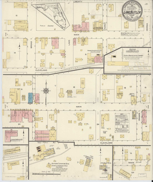 Lake Butler Florida 1913 - Fire Insurance Index - Old Map Reprint