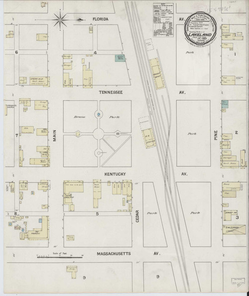 Lakeland Florida 1889 - Fire Insurance Index - Old Map Reprint