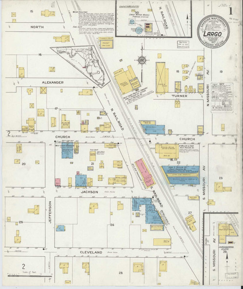 Largo Florida 1917 - Fire Insurance Index - Old Map Reprint