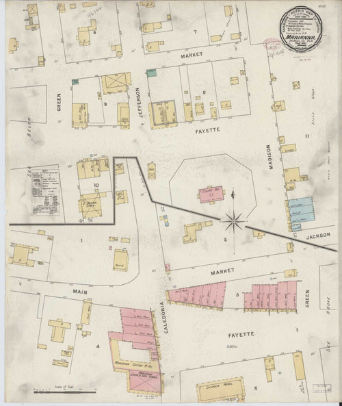 Marianna Florida 1895 - Fire Insurance Index - Old Map Reprint
