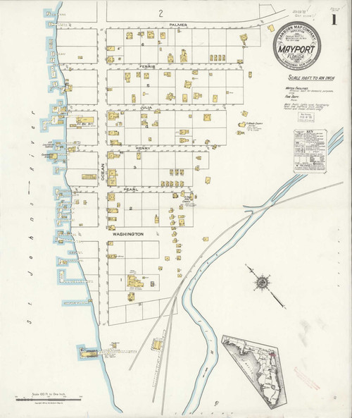 Mayport Florida 1921 - Fire Insurance Index - Old Map Reprint