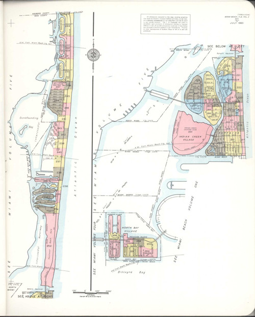 Miami Beach Florida 1960 V2 - Fire Insurance Index - Old Map Reprint