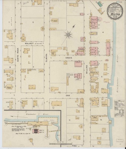 Milton Florida 1895 - Fire Insurance Index - Old Map Reprint